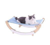 KFGISD, Support en Bois Massif et Tapis en Lin Confortable - Meuble for Chat idéal for Votre Chat et Chien de Petite et Moyenne Taille,Lit pour Chat(Blue)