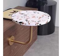 KFGISD, Table de Bar Ronde Murale, Petite Table Basse Moderne for Cocktails, comptoir de bistrot, pub, for bistrot, café, Bar,Comptoir de Bar Circulaire Mural(E 40cm/15.8in Dotted Terrazzo)