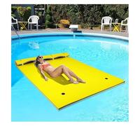 KFGISD, Tapis Flottant for Piscine, Chaise de Piscine for Adultes, hamac Flottant for la Plage,Coussin Flottant(Yellow,2.7 m x 1.4m x 3.3cm)
