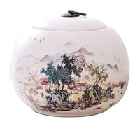 KFGISD, Urne funéraire for Animaux de Compagnie, urne funéraire en céramique, urne funéraire avec de Magnifiques paysages Peints à la Main, contenants for Cendres,Boîte à Cendres d'animaux(White E)