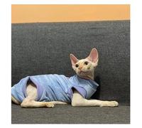 KFGISD, Vêtements for Chats en Velours élastique et Coton, vêtements for Chats Sphynx et Autres Chats Invisibles ，Vêtements pour Chats(Blue Four Feet,L)