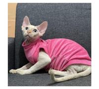KFGISD, Vêtements for Chats en Velours élastique et Coton, vêtements for Chats Sphynx et Autres Chats Invisibles ，Vêtements pour Chats(Pink Vest,S)