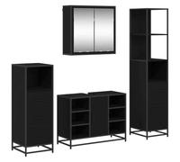 KFGWERSTY Ensemble de meubles de salle de bain 65 x 20 x 60 cm en bois noir | Bois et pieds en métal, 6 tiroirs et 3 portes, montage mural, jusqu'à 240 kg, pour petites et grandes salles de bain
