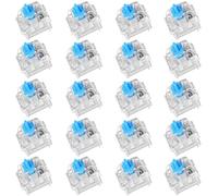 KFHENSOMR FNANJWQ Lot de 20 commutateurs bleus de rechange pour clavier mécanique à 3 broches, interrupteurs à touches clics, accessoires de clavier mécaniques anti-poussière pour clavier mécanique