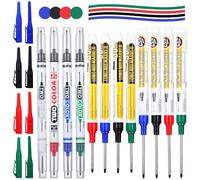 KFHENSOMR Lot de 12 marqueurs à pointe longue et multi-usages - À séchage rapide - Colorés - Avec longue tête - Pour le travail du bois, la salle de bain