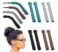 KFHENSOMR Lot de 8 embouts souples pour lunettes de soleil - En coton - Pour derrière les oreilles - Multicolore