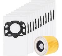 KFI 357 KFI 3310 - Kit d'accessoires pour aspirateur Kärcher WD2 Plus WD3 WD3P MV3 WD 3 Battery WD 3 Premium - Filtre de rechange (12 sacs + 1 filtre)