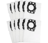 KFI 357 Lot de 10 sacs d'aspirateur de rechange en non-tissé pour aspirateur eau et poussière KWD1, KWD2, KWD3, WD3, MV3, SE4001, SE4002, blancs