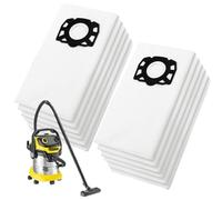KFI 357 Lot de 12 sacs d'aspirateur pour Kärcher WD3/MV3//KWD1/KWD2/KWD3/SE4001/SE4002, accessoires Kärcher, sacs filtrants en non-tissé pour aspirateur eau et poussière avec disque en plastique