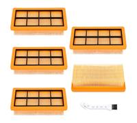 KFI 7420 Filtre Plissé Plats pour Aspirateur Kärcher AD 2, AD 2 Battery, AD 4 Premium, AD 3 Premium, AD 3, AD 3.200, AD 3.000, Remplace 6.415-953.0, avec 1 Brosse, Lot de 5