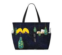 Kfjghhl Belle bouteille de sous le ciel nocturne grande capacité sac de plage sac de voyage sac fourre-tout femmes poches ordinateur portable sac à main travail adulte gym