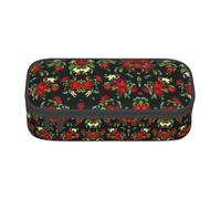 Kfjghhl Belle trousse à crayons avec motif rose - Grande capacité - Compartiments à fermeture éclair - Pour filles et garçons