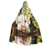 Kfjghhl Cape à capuche dorée pleine longueur pour Halloween, cochon de viol, costume d'Halloween, fête costumée