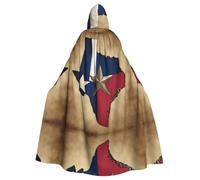 Kfjghhl Cape à capuche unisexe avec drapeau de l'État du Texas Map01 - Costume de fête, Halloween, cosplay, adulte - 147,3 cm