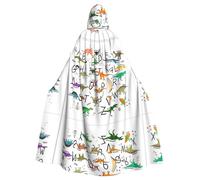 Kfjghhl Cape à capuche unisexe élégante pour apprendre l'alphabet avec dinosaures pour fête, Halloween, cosplay, adulte - 147,3 cm