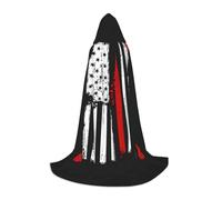 Kfjghhl Cape longue à capuche drapeau américain pompier pour adolescents et enfants, costume de sorcière, costume d'Halloween pour femmes et hommes, 88,9 à 140 cm