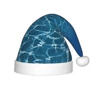 Kfjghhl Chapeau de Père Noël bleu océan profond pour enfants Chapeaux de Noël Chapeaux Couvre-chef Unisexe Vacances Noël Chapeau Nouvel An Fête festive