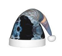 Kfjghhl Chapeau de Père Noël pour enfants Motif coucher de soleil hawaïen coucher de soleil et vagues nuages Chapeau de Noël unisexe pour fêtes de fin d'année