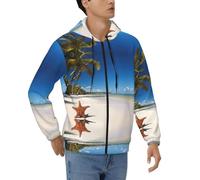 Kfjghhl Coconut Palm Beach Pull à capuche pour homme Sweat à capuche pour femme Unisexe Vêtements de travail Cadeaux, Noir , M