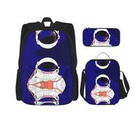 Kfjghhl Cool Man in Outer Space Galaxy Trousse à crayons Sac à dos Sac à déjeuner Sac à dos d'écolier Sac à dos Sac à dos d'école Sac à dos pour ordinateur portable étudiant