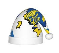 Kfjghhl Drapeau de l'Ukraine Carte 01 Chapeau de Père Noël pour enfants Chapeaux de Noël Couvre-chef Unisexe Chapeau de Noël Nouvel An Fête festive