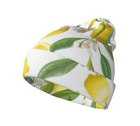 Kfjghhl Fresh Tropical Lemons Bonnet tricoté chaud avec doublure en polaire thermique pour homme