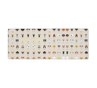 Kfjghhl Grand tapis de souris de race de chien 80 x 30 x 0,3 cm, tapis de souris de jeu, base en caoutchouc