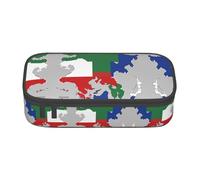 Kfjghhl Grande trousse à crayons avec motif drapeau de la République tchétchène Map04 - Pour filles et garçons - Grande capacité - Compartiments à fermeture éclair