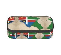 Kfjghhl Grande trousse à crayons avec motif drapeau Sao Tomé et Principe Map02 - Pour filles et garçons - Grande capacité - Compartiments à fermeture éclair