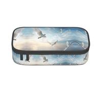 Kfjghhl Grande trousse à crayons Flock of Birds pour filles et garçons - Grande capacité - Compartiments à fermeture éclair