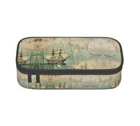 Kfjghhl Grande trousse à crayons motif carte de la Grèce - Pour filles et garçons - Grande capacité - Compartiments à fermeture éclair