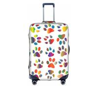 Kfjghhl Housse de bagage lavable en forme de patte de chien colorée pour valise de 45,7 à 81,3 cm, blanc, M
