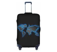 Kfjghhl Housse de bagage lavable motif carte du monde pour valises de 45,7 à 81,3 cm, blanc, S