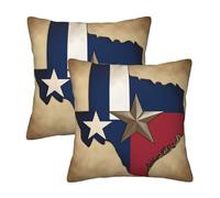 Kfjghhl Housse de coussin carrée décorative avec drapeau de l'État du Texas Map01 - 45/50 cm