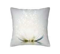 Kfjghhl Housse de coussin carrée douce avec pétales de lotus pour canapé de style rustique
