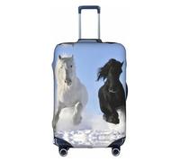 Kfjghhl Housse de protection lavable pour valise de voyage 45,7 à 81,3 cm Motif chevaux Noir/blanc, blanc, XL