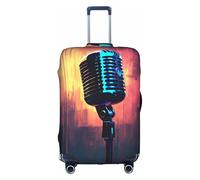 Kfjghhl Housse de protection lavable pour valise de voyage avec microphone et note de musique 45,7 à 81,3 cm, blanc, M