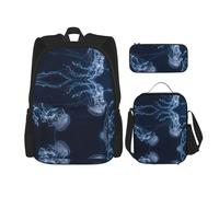 Kfjghhl Jellyfish in Deep Ocean Trousse à crayons Sac à dos Sac à déjeuner Sac à dos Sac à dos d'école Sac à dos Sac à dos Sac à dos Sac à dos Cartable