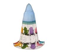 Kfjghhl Longue cape à capuche avec motif « Chairs Beside The Blue Sea Sky » pour adolescent, enfant, costume de sorcière, costume d'Halloween pour femmes et hommes, 88,9 à 140 cm