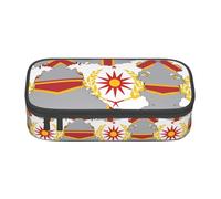 Kfjghhl Map01 Grande trousse à crayons pour filles et garçons Motif drapeau de la Macédoine du Nord avec compartiments à fermeture éclair