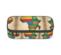 Kfjghhl Map02 Grande trousse à crayons Motif drapeau du Congo Pour filles et garçons Avec compartiments à fermeture éclair