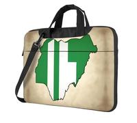 Kfjghhl Map02 Sacoche pour ordinateur portable avec compartiment pour ordinateur portable Motif drapeau du Nigeria, Noir , 13 inch