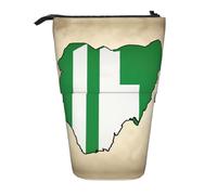 Kfjghhl Map02 Trousse à crayons légère avec motif drapeau du Nigeria pour fille