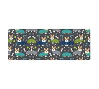 Kfjghhl Porter Vêtements Chiens Corgi Tapis de souris Grand tapis de souris 80 x 30 x 0,3 cm Tapis de souris Tapis de souris de jeu Base en caoutchouc Tapis de table