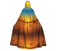 Kfjghhl Reeds By The River Cape à capuche dorée pleine longueur pour Halloween, cosplay, fête