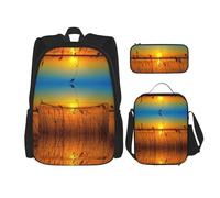 Kfjghhl Reeds by The River Trousse à crayons Sac à dos Sac à déjeuner Sac à dos Sac à dos Sac à dos Sac d'école Cartable Ensemble College Laptop Student Summer