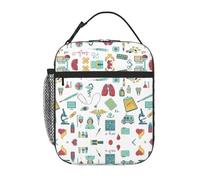 Kfjghhl Sac à déjeuner isotherme abstraction biologie chimie 4 femmes adultes travail glacière sac à déjeuner sac fourre-tout école pique-nique voyage barbecue