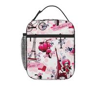 Kfjghhl Sac à déjeuner isotherme Paris Tour Eiffel France pour femme adulte Travail glacière Sac fourre-tout Sac à déjeuner Sac fourre-tout École Pique-nique Voyage Barbecue