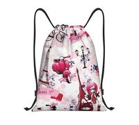 Kfjghhl Sac à dos avec cordon de serrage Tour Eiffel Paris - Sac à dos de sport en vrac - Pour femme et homme - Pour sports de plein air, Noir , S, Vacances