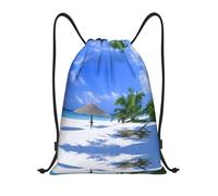 Kfjghhl Sac à dos de plage avec cordon de serrage pour chaise de cocotier et palmier, sac à dos de sport, sac de sport en vrac, sac de sport pour femmes, hommes, enfants, Noir , M, Vacances